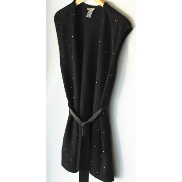 H&M Sleeveless Studded Cardigan with Self Tie - Picture 1 of 6